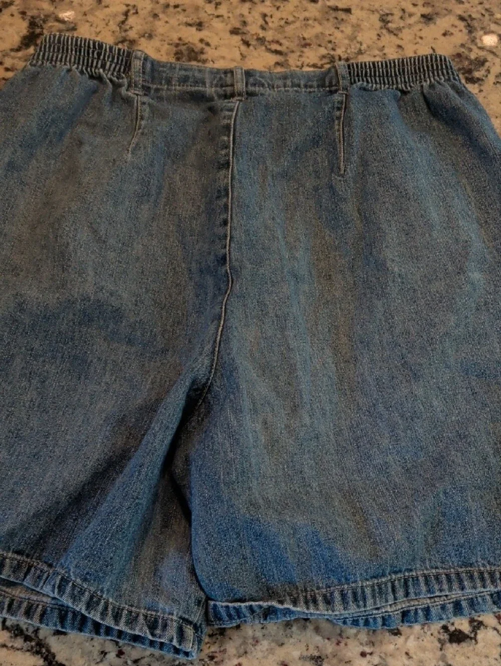 Vintage Y2K Blassport Women's Blue Denim Jeans Shorts - Elastic Waist